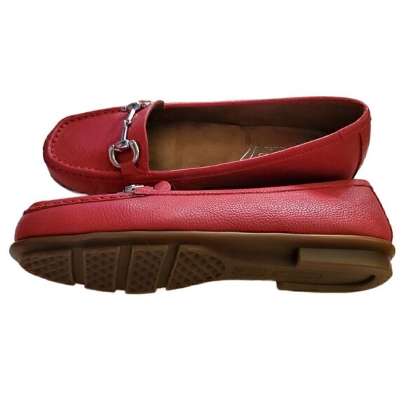 Aerosoles Dark Pink Leather Loafers, Woman's Flats NIB - Picture 3 of 3